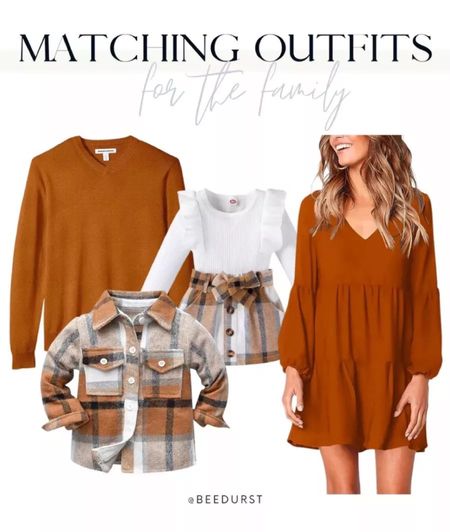Matching outfits for the family, family photos outfits, fall family pictures matching outfits, fall dresses, fall fashion, fall outfits

#LTKkids #LTKfamily #LTKSeasonal