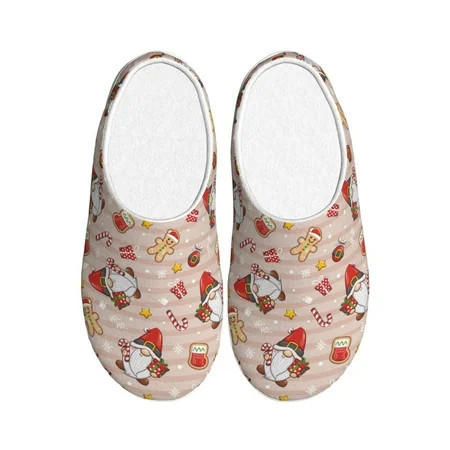 Disketp Christmas Gnomes Santa Claus Women s Men s Slippers Plush Slip-On House Slipper for Winter Indoor Soft Cushion Non-slip Fluffy Slides Slippers-11 | Walmart (US)