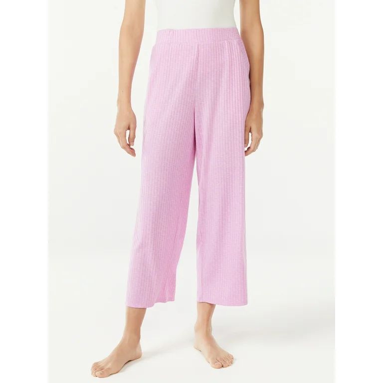 Joyspun Women's Hacci Knit Cropped Pants, Sizes S to 3X | Walmart (US)