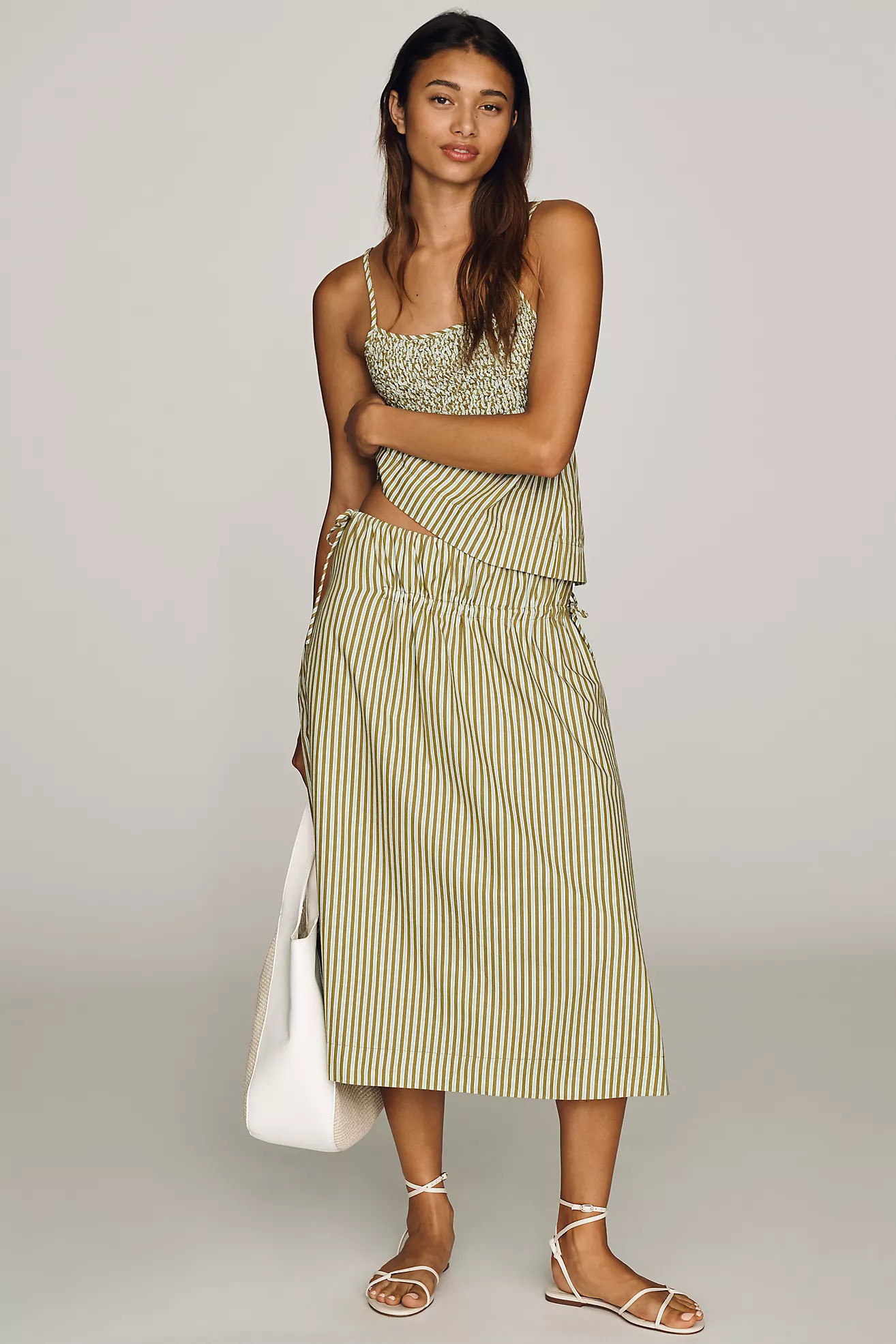 Damson Madder Caspia Cotton Midi Skirt | Anthropologie (US)