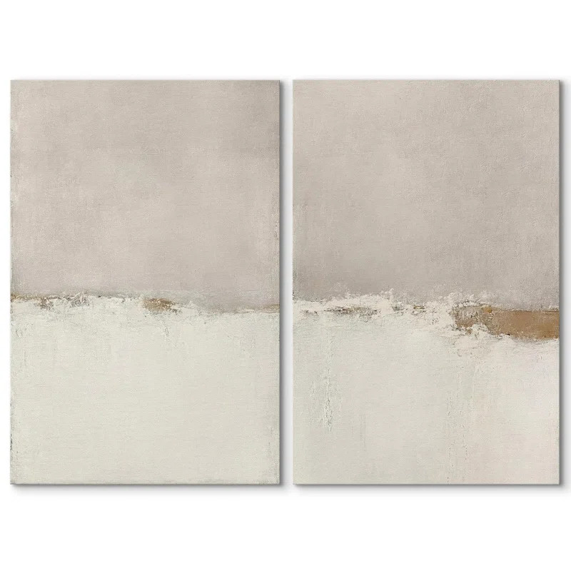Minimal Landscape Beige Tan Abstract Grunge Modern Art Minimalist Neutral Decor Frame 2 Pieces Pi... | Wayfair North America
