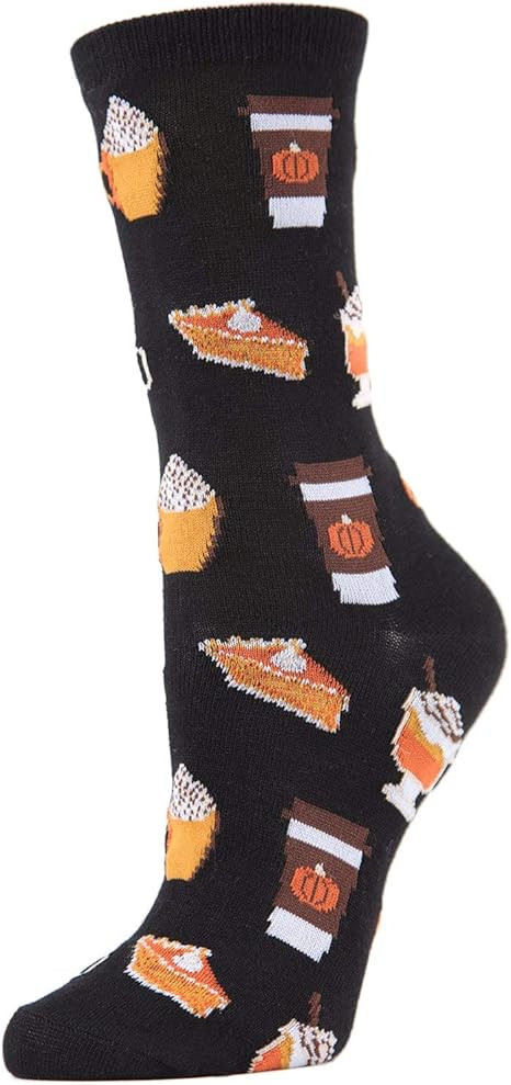 MeMoi Pumpkin Spice Latte Bamboo Crew Socks | Amazon (US)