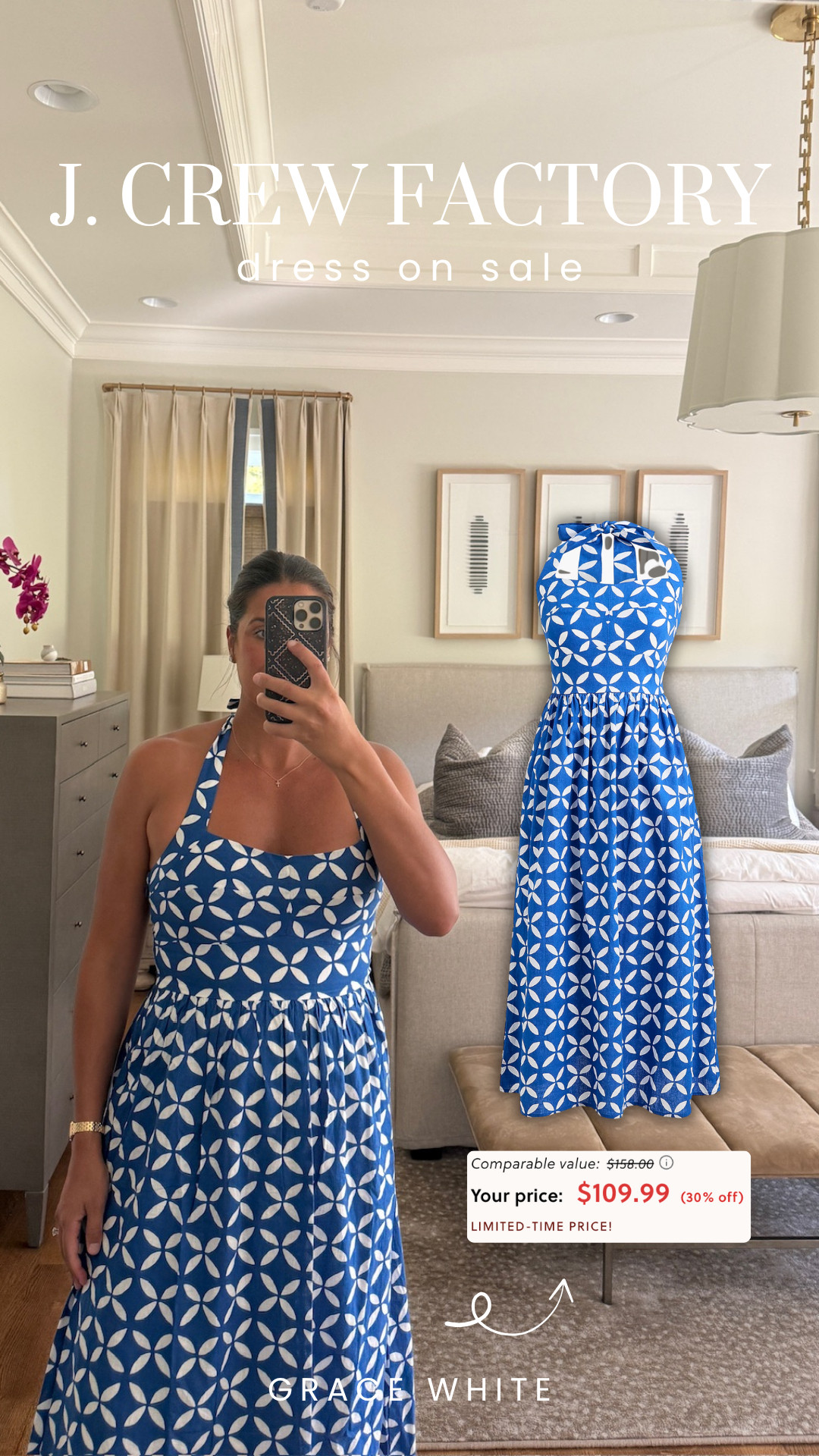 This dress is gorgeousssss

Tts: medium

J crew, j crew factory, patterned dress, halter dress, midi dress, grace white

#LTKootd #LTKSeasonal #LTKSaleAlert