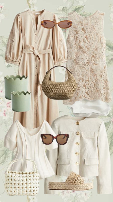 H&M new arrivals not to miss!!!! I ordered lots of these pieces!!!! 

Summer dress, spring dress, beach outfits, vacation outfits, looks for less, crochet dress, straw bag, scalloped planter, raffia bag, sandals, slides, beaches, work outfit, work jacket, work tops, sun dress, maternity dress 
