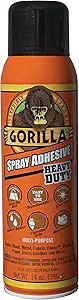 Gorilla Heavy Duty Spray Adhesive, Multipurpose and Repositionable, 14 Ounce, Clear, (Pack of 1) | Amazon (US)