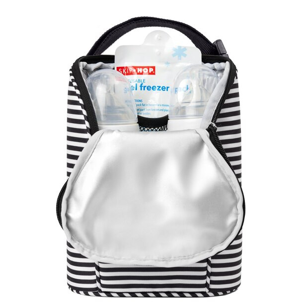 Skip Hop Grab & Go Double Bottle Bag - Black/White Stripe | Indigo (CA)