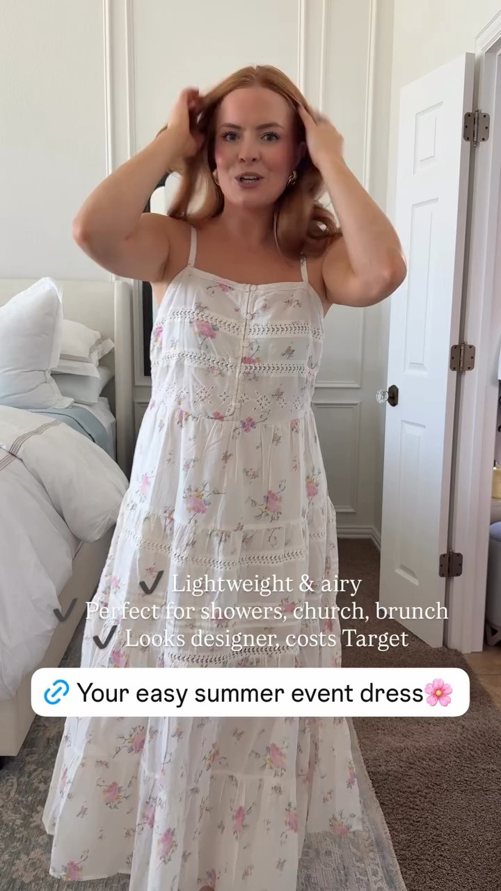 Target spring dress: This one gives effortless summer event energy 🌸
Lightweight, flowy, and so feminine. Perfect for showers, brunch, church, or vacation. It feels boutique but it’s Target (and under $50!).

✔ Comfortable all day
✔ Easy to style
✔ So flattering

You’ll reach for this one again and again.

#LTKspringtrends #LTKmomlife #LTKspring