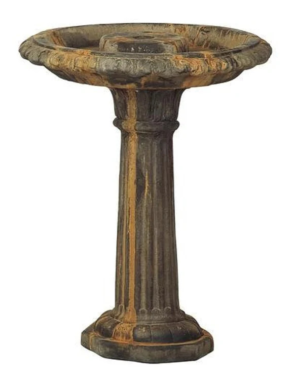 Solid Rock Stoneworks Large Column Birdbath 30in Tall Rust - Etsy | Etsy (US)