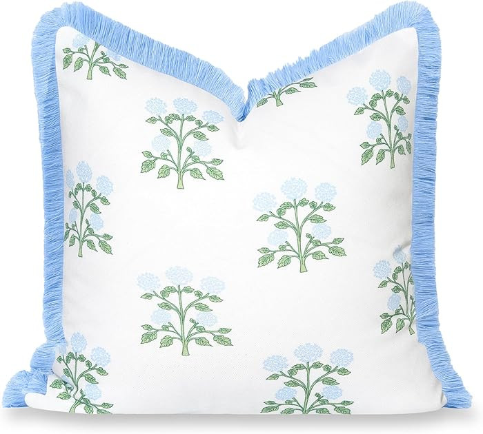 Hofdeco Premium Grandmillennial Coastal Hampton Patio Indoor Outdoor Throw Pillow Cover Only, 20"... | Amazon (US)