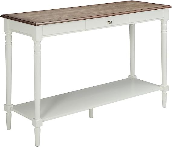 Convenience Concepts French Country Console Table with Drawer and Shelf, Driftwood / White | Amazon (US)