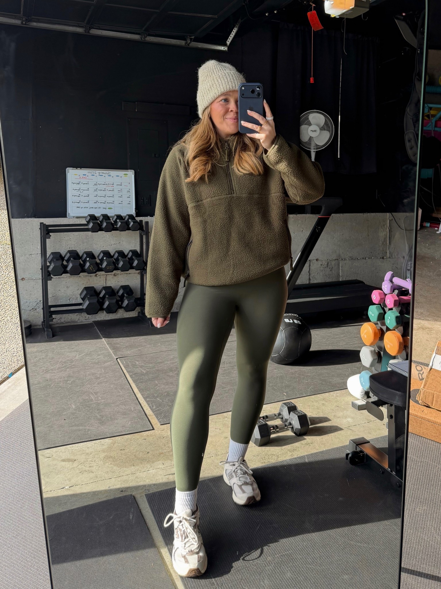 Size 10 Winter Outfit of the Day! My go to outfit for school drop offs, running errands, and more 💚🤎👟 Wearing the color “dark olive” and size XL in the fleece. Size large in the leggings! Size 10 | M\L | 5’3” 

#LTKfitnessgoals #LTKootd #LTKActive