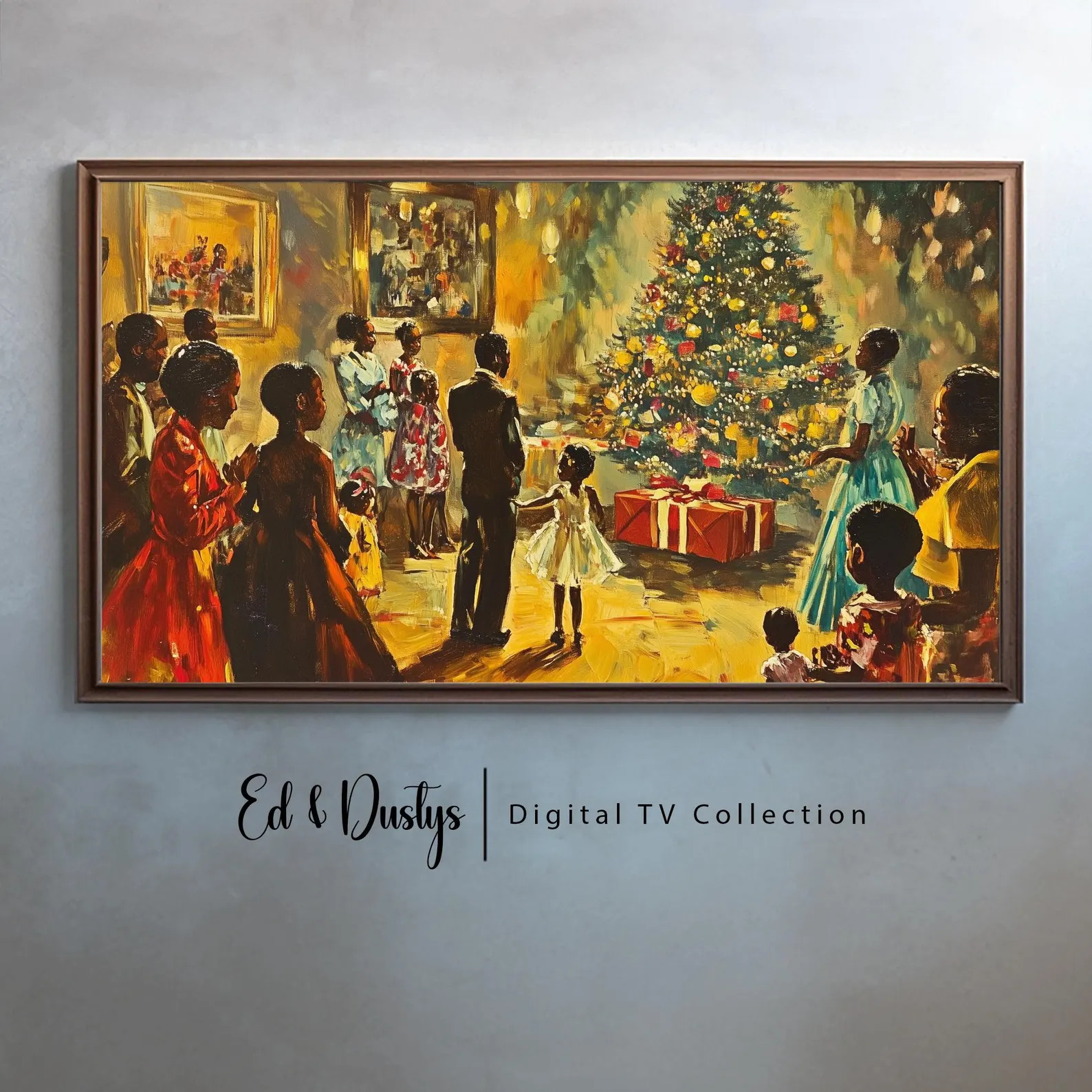 Samsung Frame TV Abstract Art, African Christmas Life, Christmas African American Painting, LG TV... | Etsy (US)