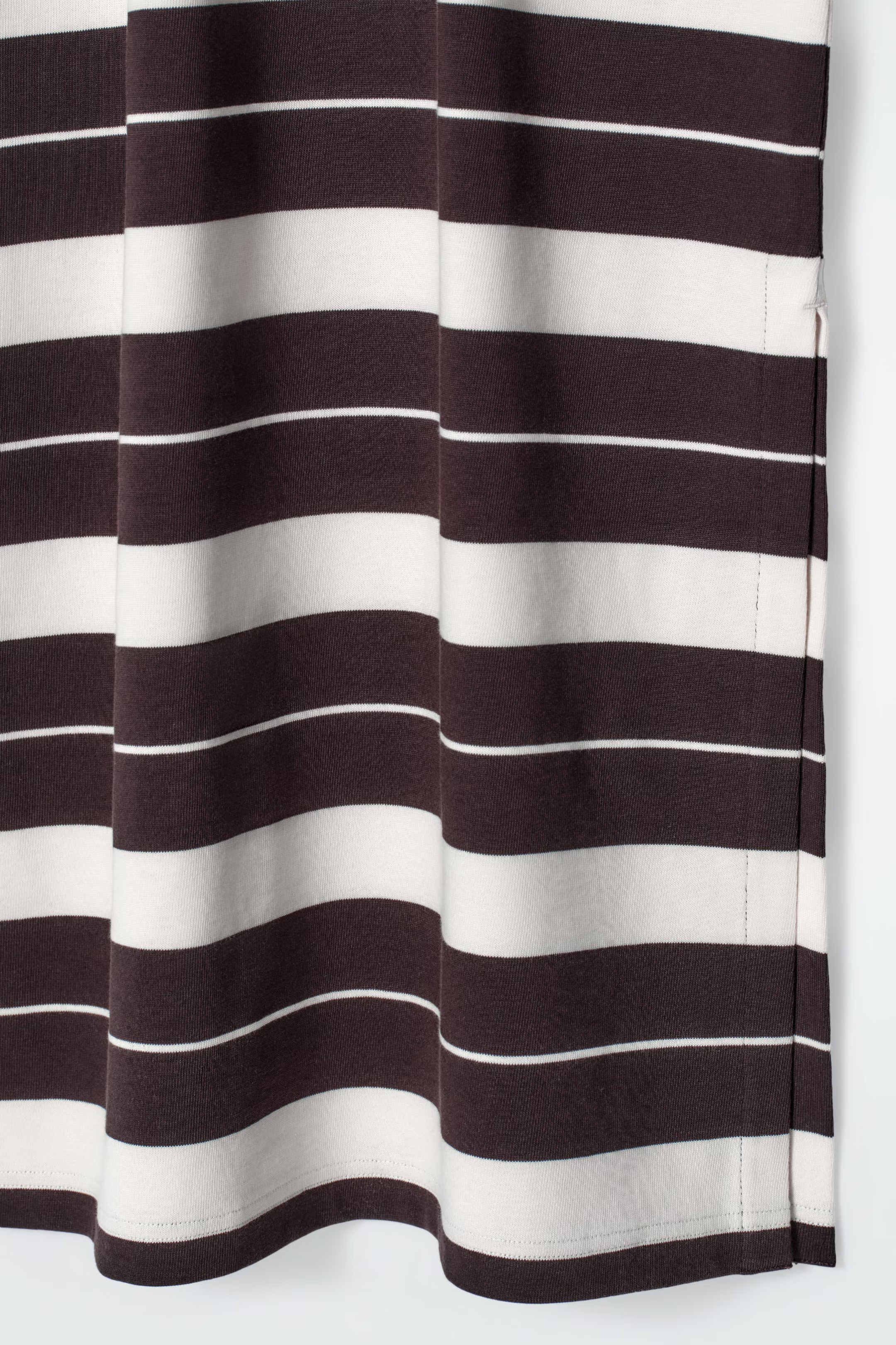 COTTON MIDI T-SHIRT DRESS - BROWN / WHITE / STRIPED | COS | COS (AU)