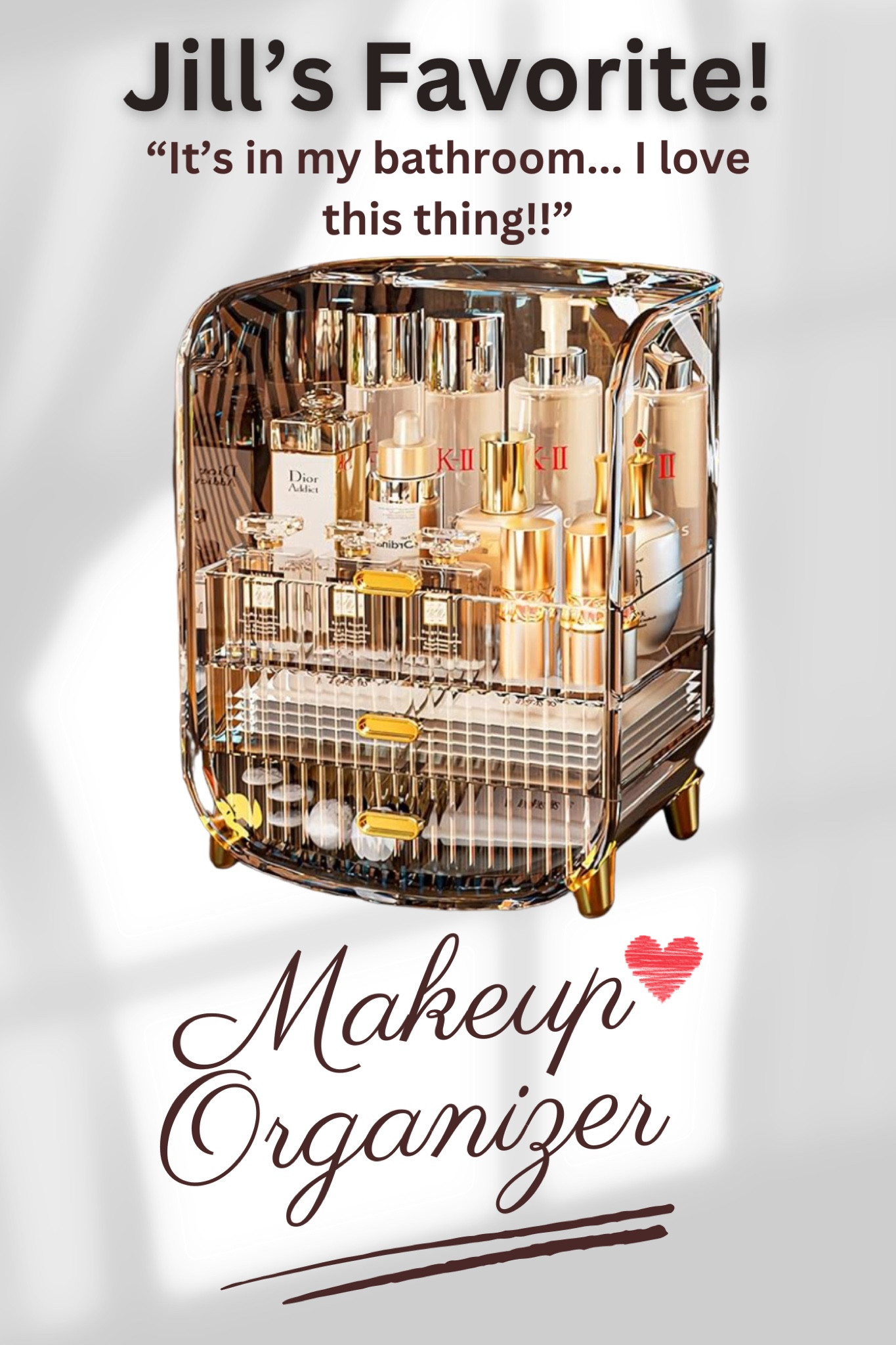 This makeup organizer lives in my bathroom and has all my favorite skincare in it. It is large, and holds a lot! It doesn’t s high quality acrylic, and looks gorgeous in my bathroom! Makes a great gift! 

#LTKbeauty #LTKhome #LTKGiftGuide