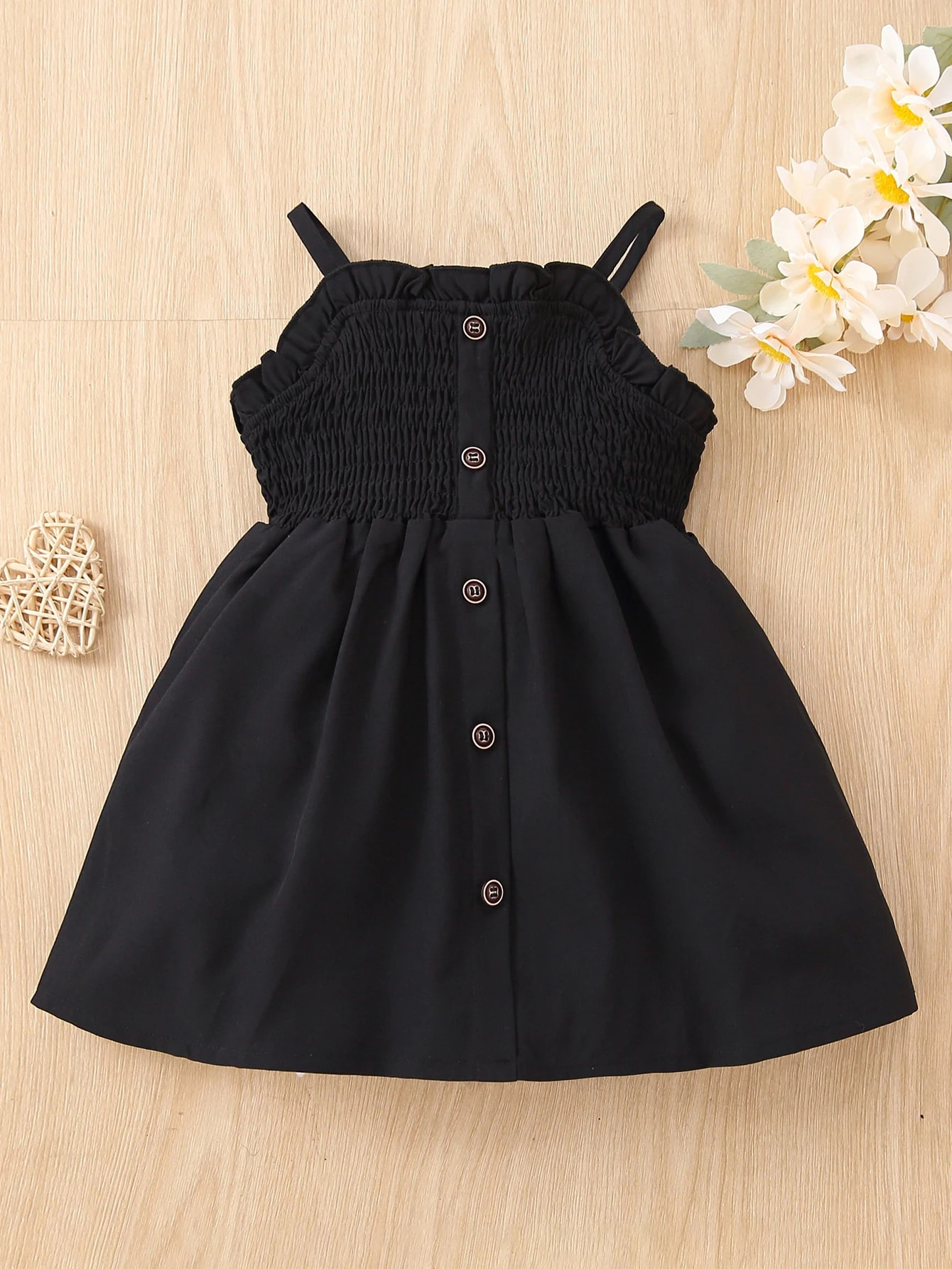 Baby Shirred Frill Trim Cami Dress SKU: sa2111299695910007(100+ Reviews)$4.60$7.00-34%AddThis Sha... | SHEIN