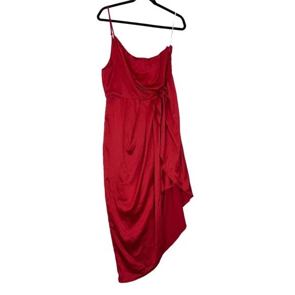 Lulu's dress red satin, Laws of Attraction midi XL | Poshmark