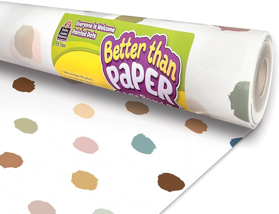 Teacher Created Resources Everyone is Welcome Painted Dots Better Than Paper Bulletin Board Roll | Amazon (US)