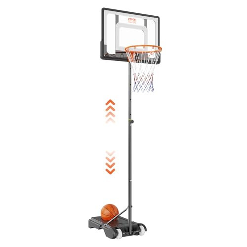 VEVOR Basketball Hoop, 32 inch Basketball Hoops Goal, 5-7 ft Adjustable Height Portable Backboard Hoop, Kids Adults Basketball Court with Wheels, Stand, Fillable Base, Basketball Hoop Outdoor/Indoor | Amazon (US)