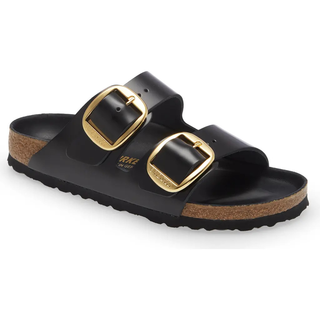 Birkenstock Arizona Big Buckle Sandal in High Shine Black at Nordstrom, Size 8-8.5Us | Nordstrom