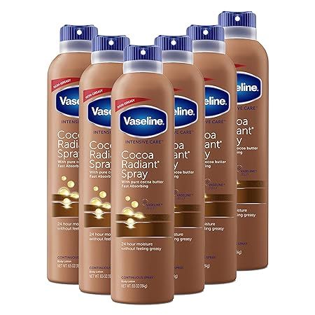 Vaseline Intensive Care Spray Moisturizer For Dry Skin Cocoa Radiant Made With 100% Pure Cocoa Bu... | Amazon (US)