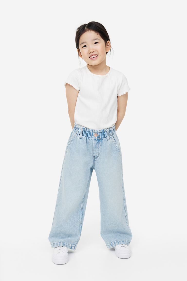 Wide Leg Paper-bag Jeans - Pink - Kids | H&M US | H&M (US + CA)