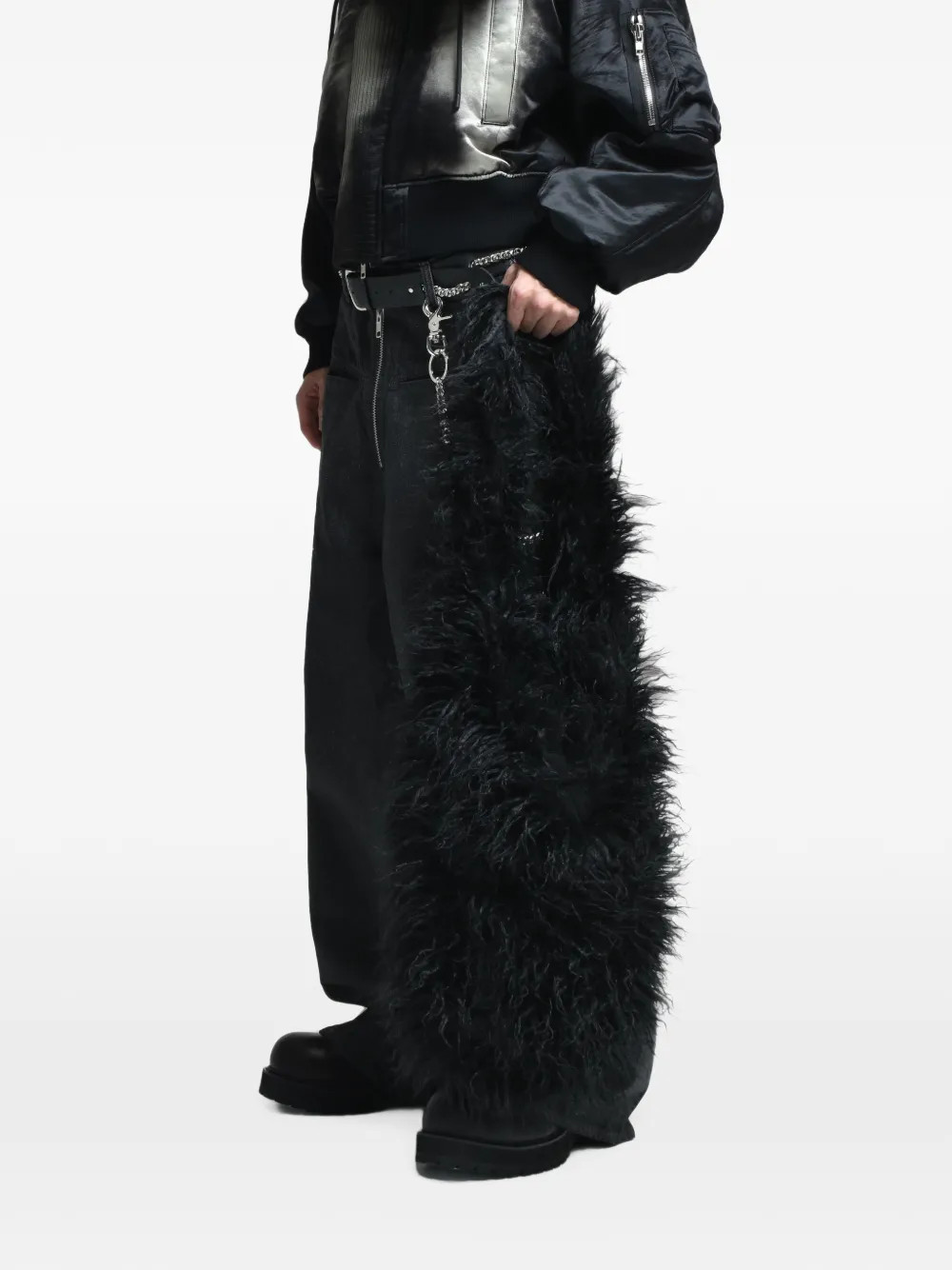 FILTH faux-fur tote bag - Black | Farfetch Global