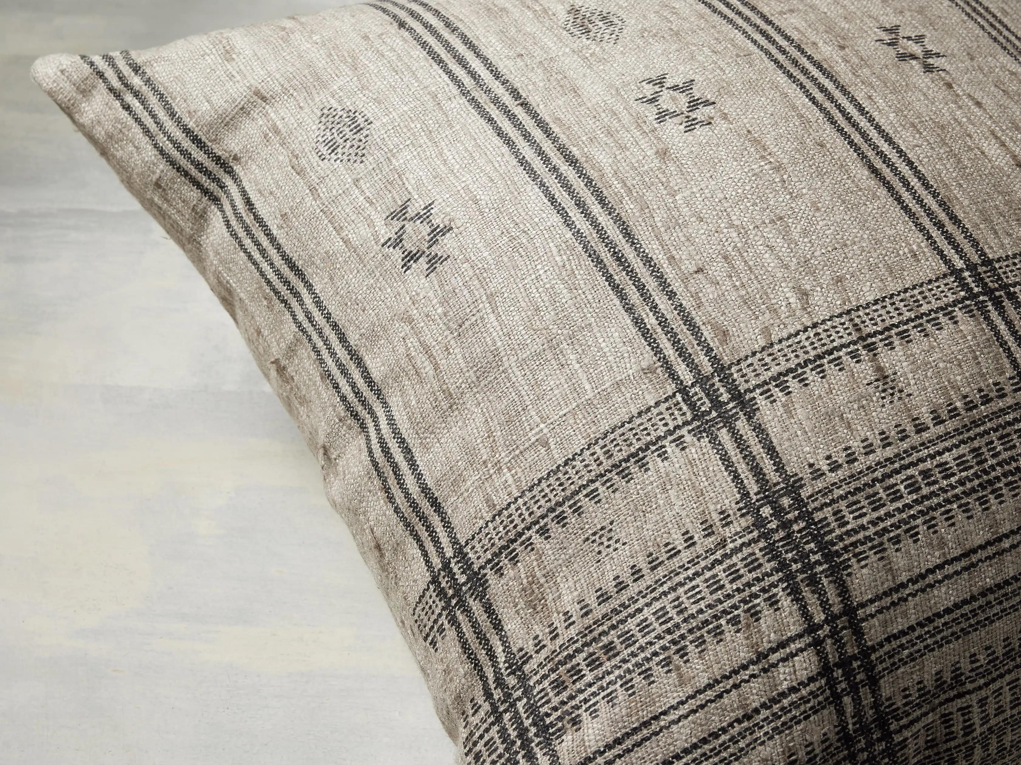 Raw Silk Garwood Pillow Cover in Grey | Arhaus