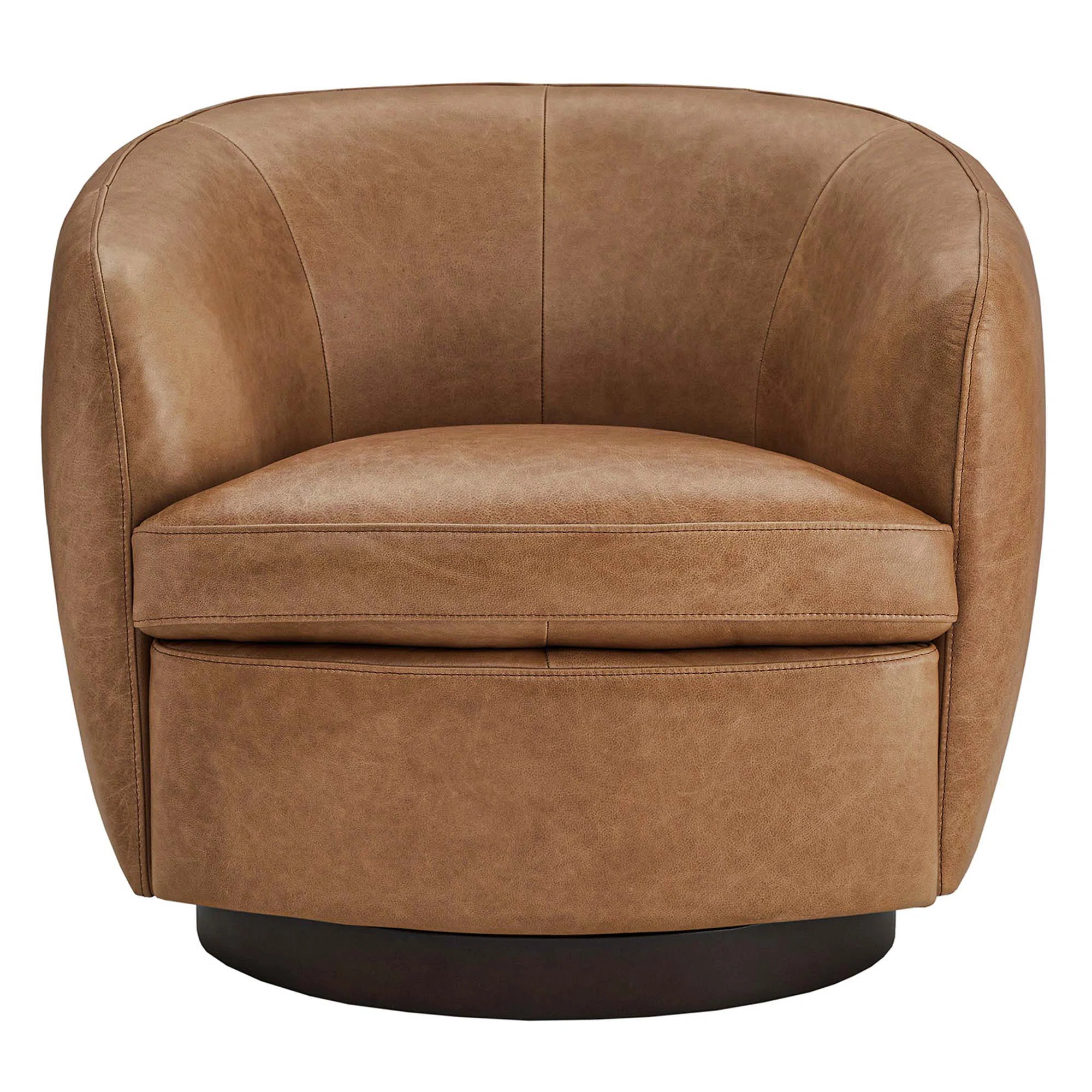 Marcy Geniue Leather Swivel Barrel Chair | Wayfair North America