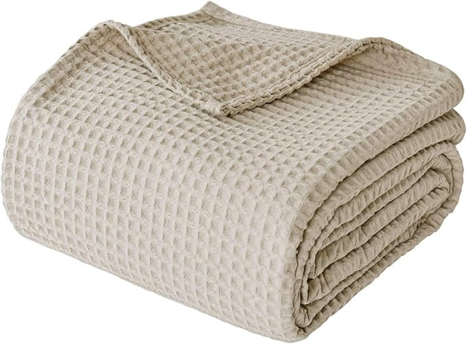 PHF 100% Cotton Waffle Weave Blanket King Size 108" x 90" for Home Decorations - Soft Comfortable... | Amazon (US)