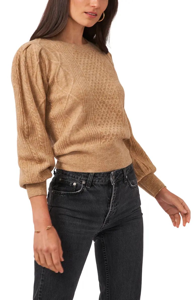 1.STATE Variegated Cables Crew Sweater | Nordstrom | Nordstrom