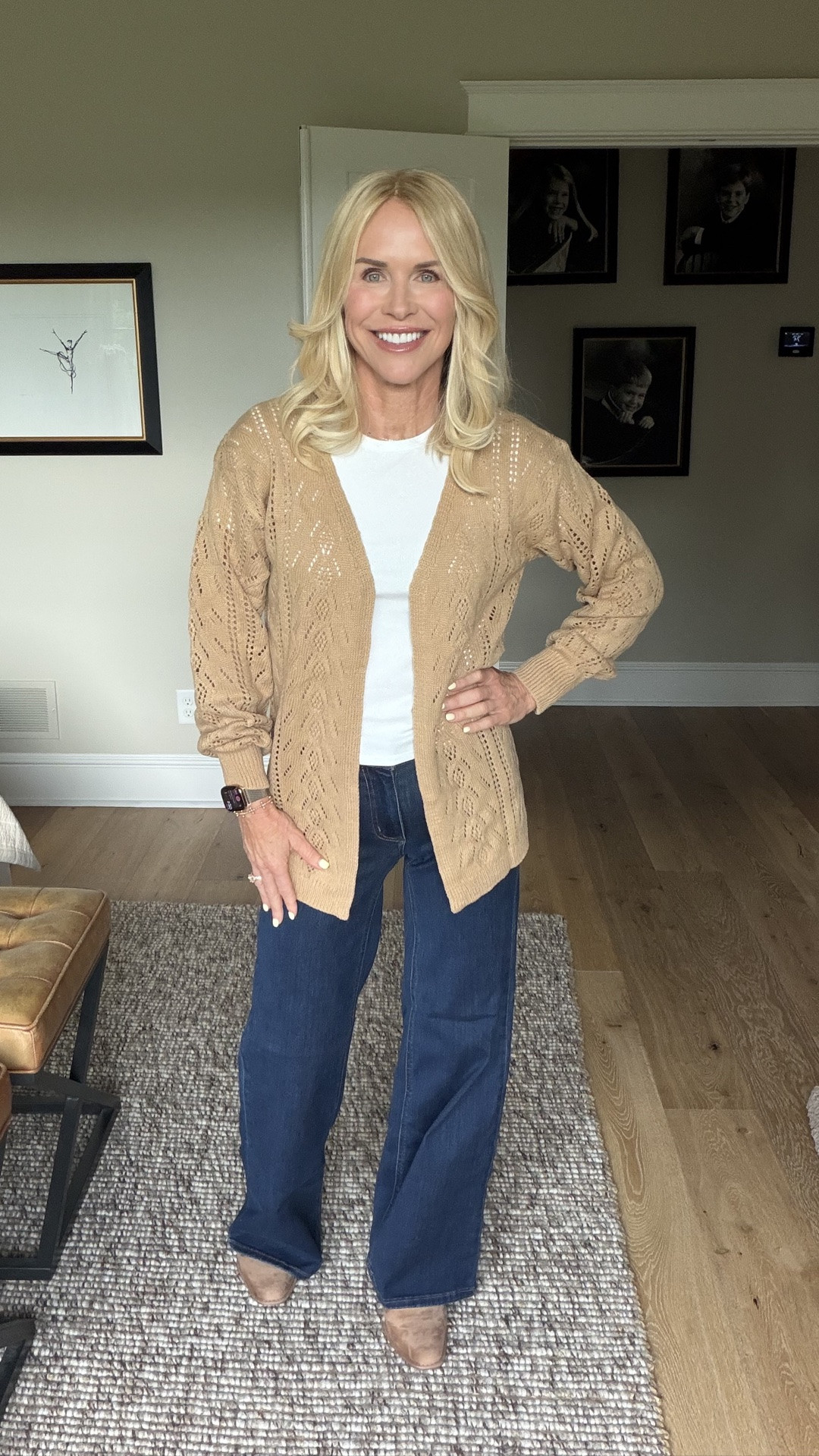 Classic wide leg jeans at Target. Quality denim and comfortable and come in a bunch of washes and this crochet cardigan is totally my style.!

#LTKgrwm #LTKootd #LTKOver40