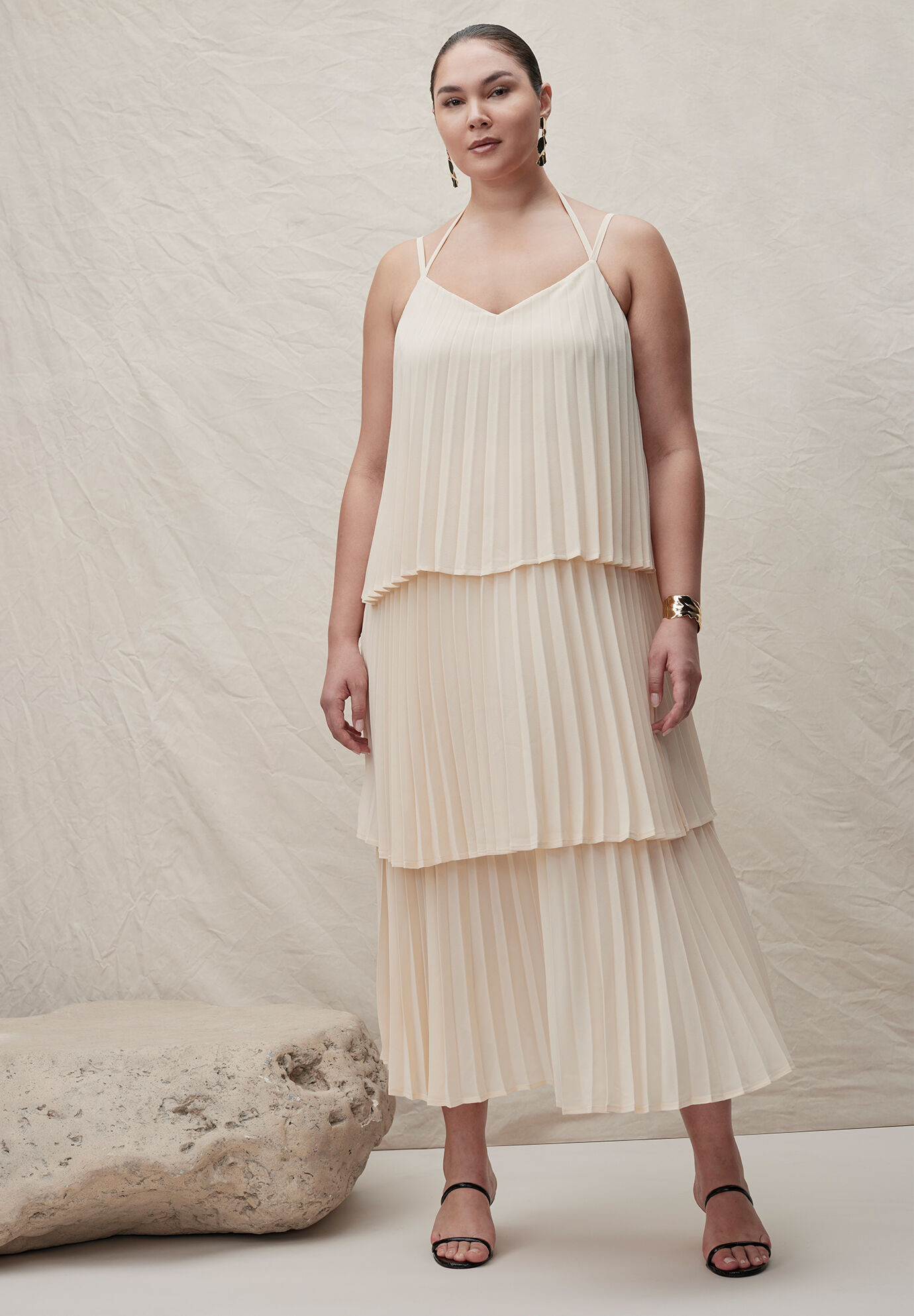 Pleated Layered Maxi Dress | Eloquii