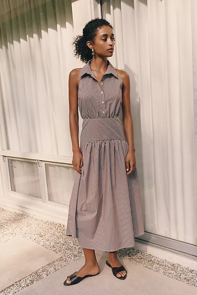 Tobie Drop-Waist Midi Shirtdress by Exquise | Anthropologie (US)