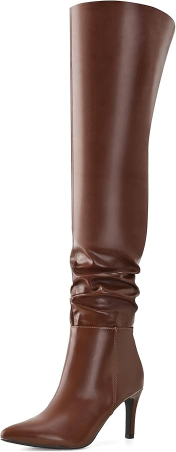 Shoe'N Tale Thigh High Boots for Women Over The Knee Stiletto Heel Pointed Toe Long Sexy Boots | Amazon (US)