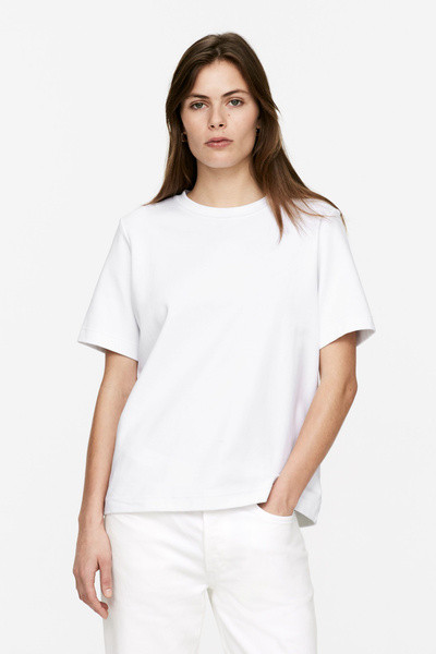 PEARL Interlock T-Shirt – White – Women – ARKET GB | Arket UK