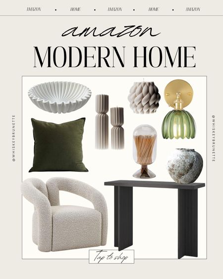 Modern home finds on Amazon including a black entryway table, white accent chair, throw pillow, green sconce, large vase and more! 

Amazon home, Amazon home decor, modern decor, earthy decor, moody decor, home decor accent pieces, decor favorites 

Amazon Finds || Amazon Home Essentials || Home Decor Inspo || Modern Home || 

#LTKHome #LTKFindsUnder100