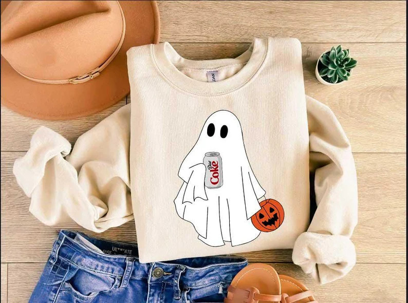 Halloween Diet Coke Ghost Sweatshirt, Diet Coke Ghost Sweater, Funny Skeleton Diet Coke Sweatshir... | Etsy (Global)