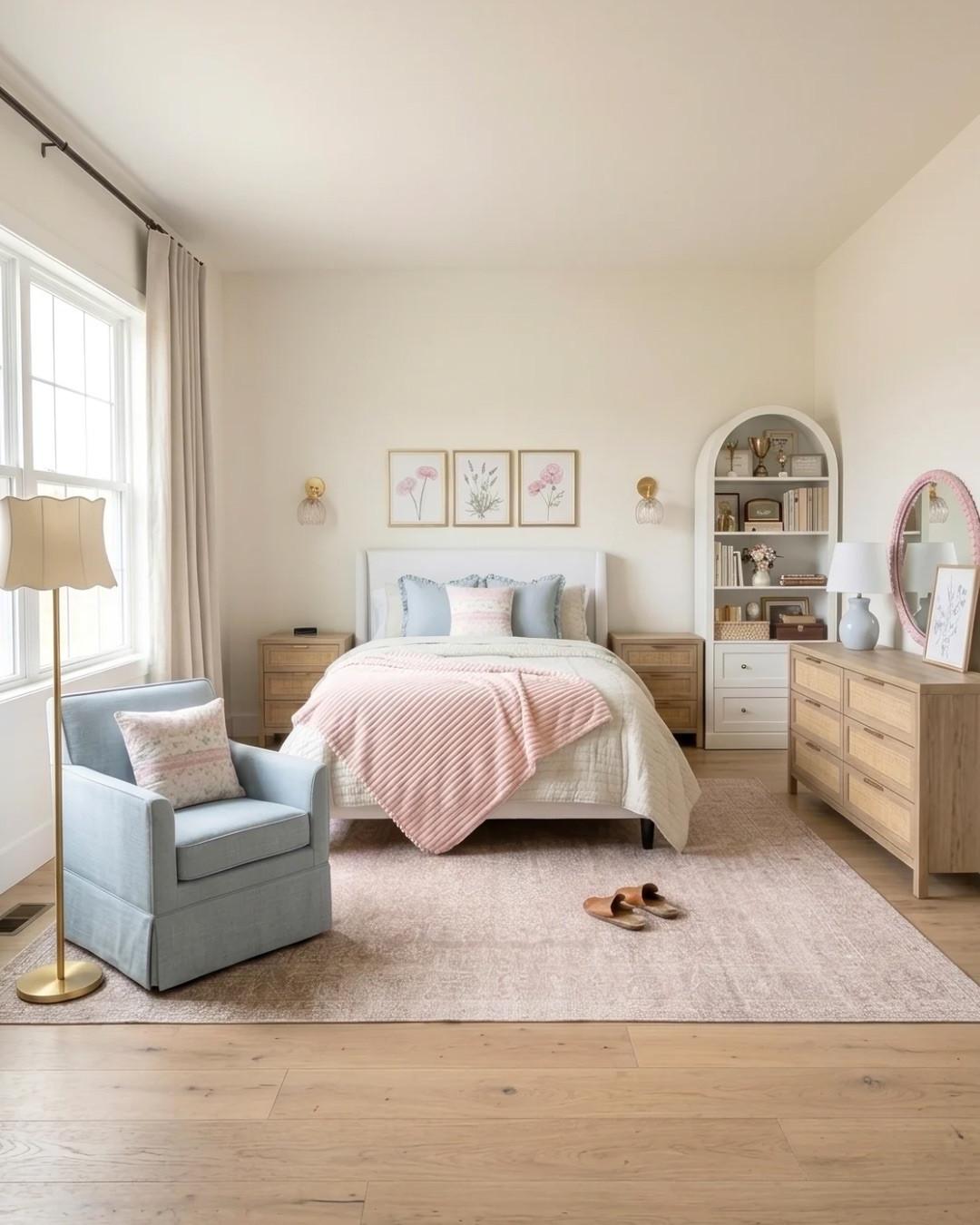🎀 Soft Pink and Blue Tween Girl Room Design

This soft pink-and-blue tween girl’s bedroom is giving dreamy, girly-but-not-too-girly vibes. For this design, I started with a neutral base with a white bed, matching wooden dresser and nightstands, and a white arched bookshelf.

From there, I layered in various blue and pink elements, like the blue accent chair and the cozy pink throw. This is a fun room idea for tween girls that can grow with them through their teenage years!

*Note: This is a digital room mockup showcasing product styling ideas from my room design mood board.

#LTKHome #LTKKids #LTKmomlife