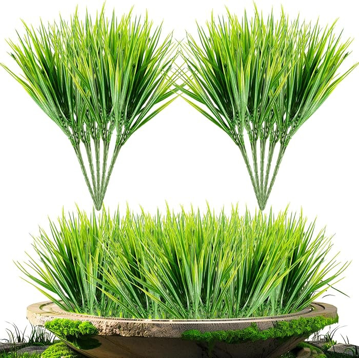 MAQIHAN 10 Artificial Grass Plant Outdoors - Faux Fake Wheat Grass Decor UV Resistant Outdoor Pla... | Amazon (US)