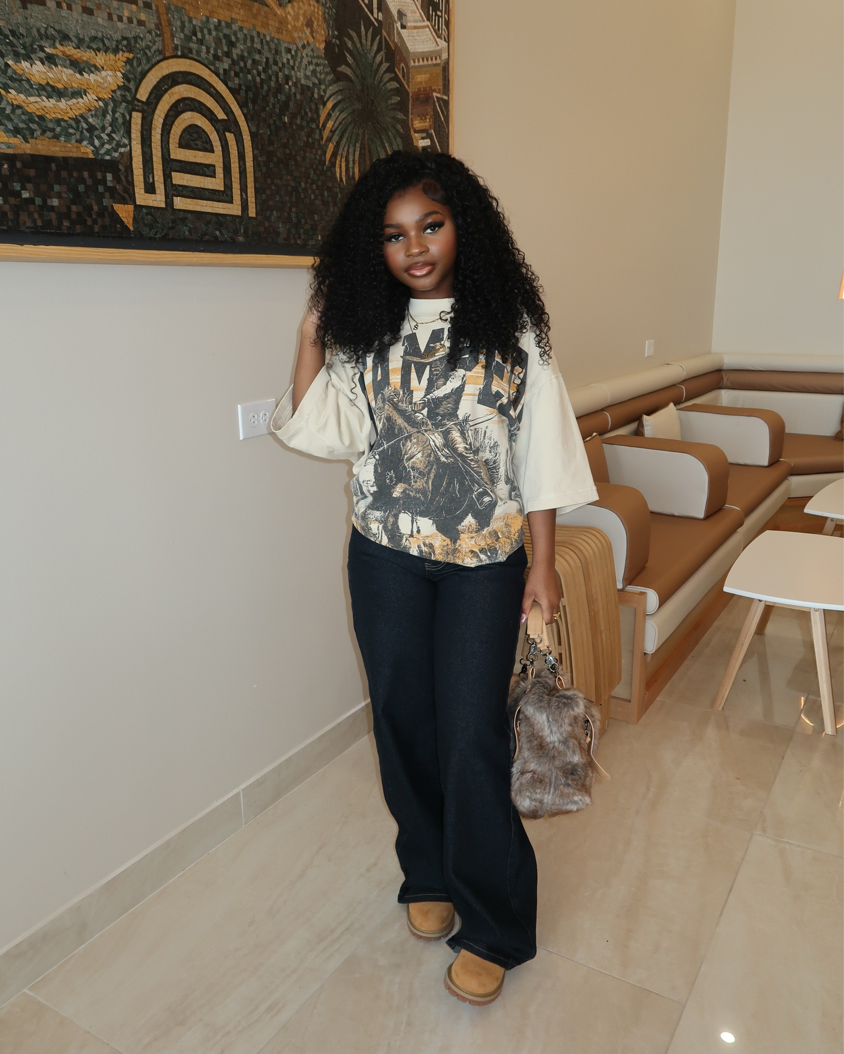 Jeans are both from edikted use my code ( SARASIMM10 ) , shirt in currently wearing sold out but they have the sweatshirt version 