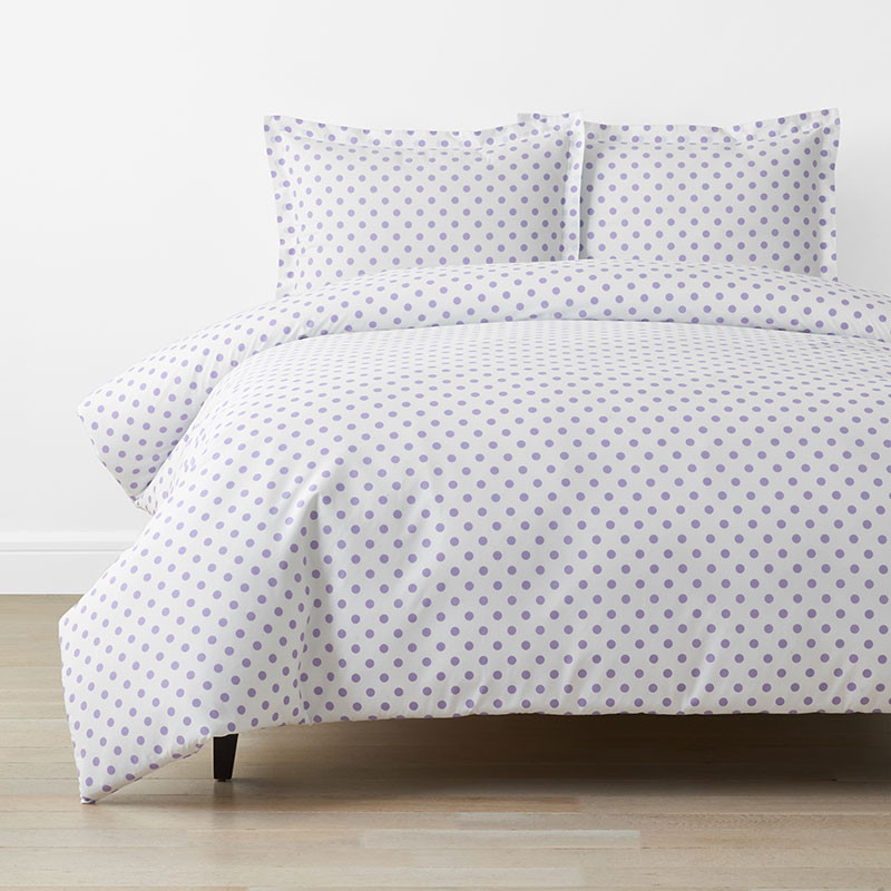 Dot Classic Cool Organic Cotton Percale Duvet Cover Set - Pink/White, Size Full/queen | The Company Store | The Company Store