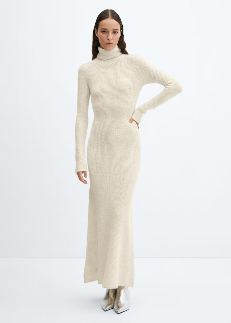 Knitted turtleneck dress -  Women | Mango USA | MANGO (US)