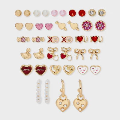 Girls' 20pk Valentine's Day Earring Set - Cat & Jack™ | Target