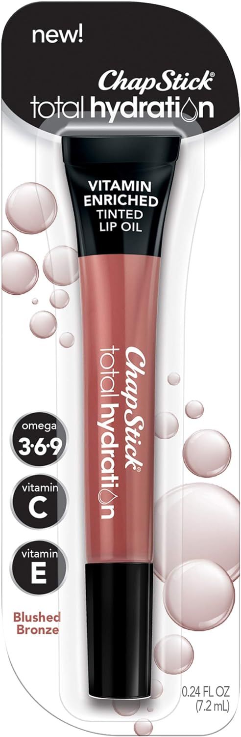 Amazon.com: ChapStick Total Hydration Vitamin Enriched Tinted Lip Oil (Blushed Bronze, 1 Tube), V... | Amazon (US)
