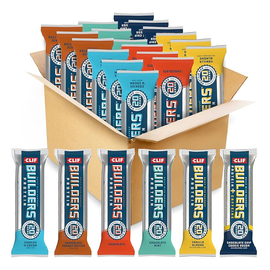 CLIF BUILDERS Protein Bars - Variety Pack - Six Flavors - 20g Plant Based Protein - Gluten Free -... | Amazon (US)