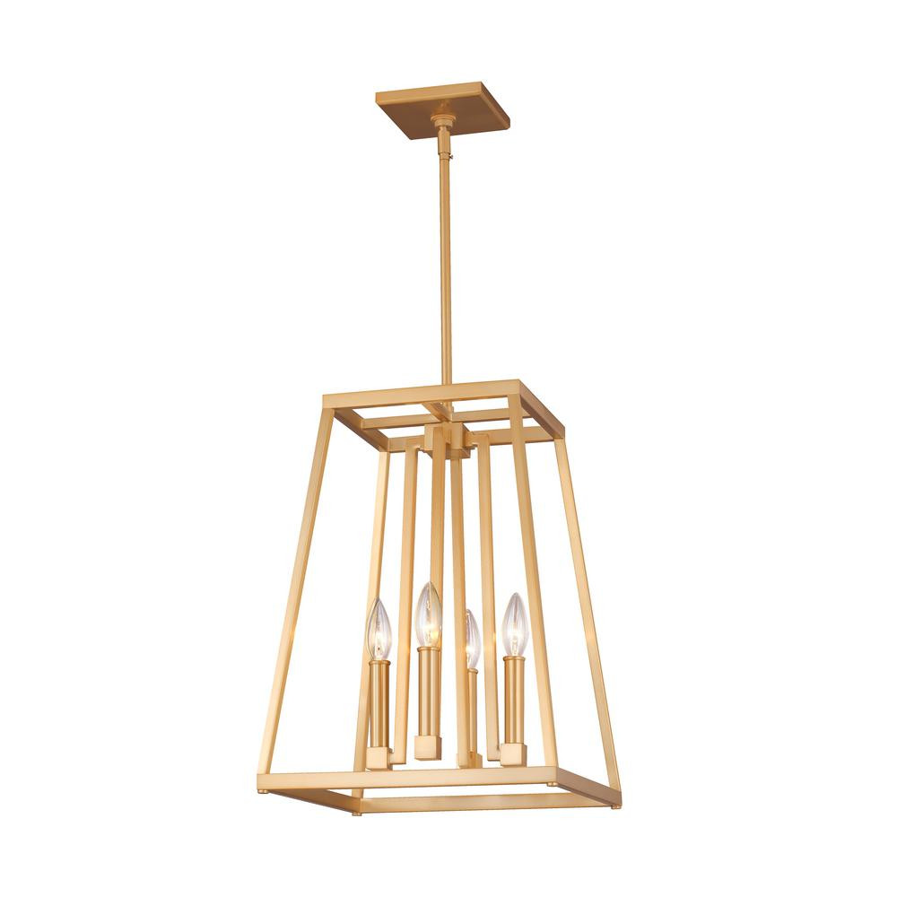 Conant 4-Light Gilded Satin Brass Pendant | The Home Depot