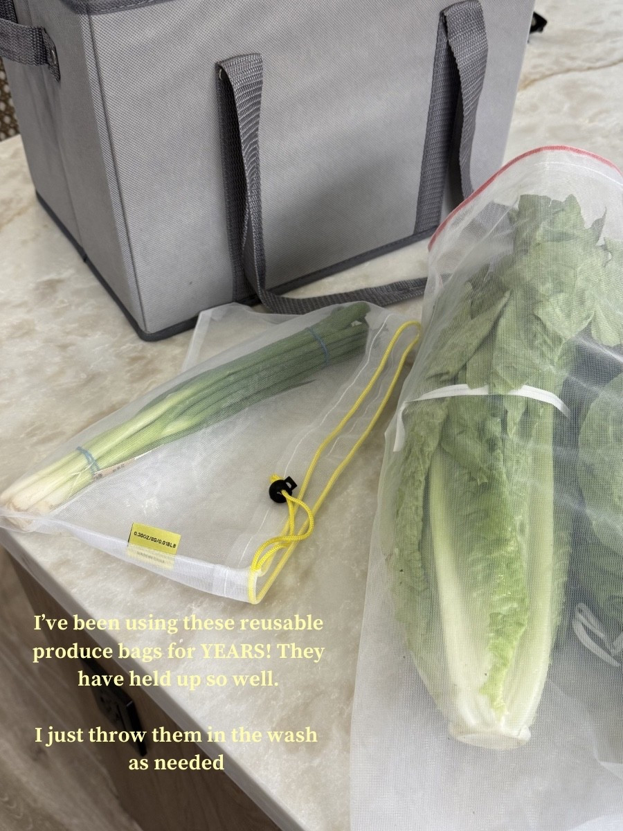 These reusable produce bags always come to the grocery store with me! I love that they are washable and I can use them time and time again. 
•
•
Grocery shopping essentials, reusable bags, grocery bags, produce bags, reducing plastic, no plastic household, nontoxic home, nontoxic kitchen, lowtox home, healthy swaps 


#LTKfoodie #LTKHome #LTKdayinmylife