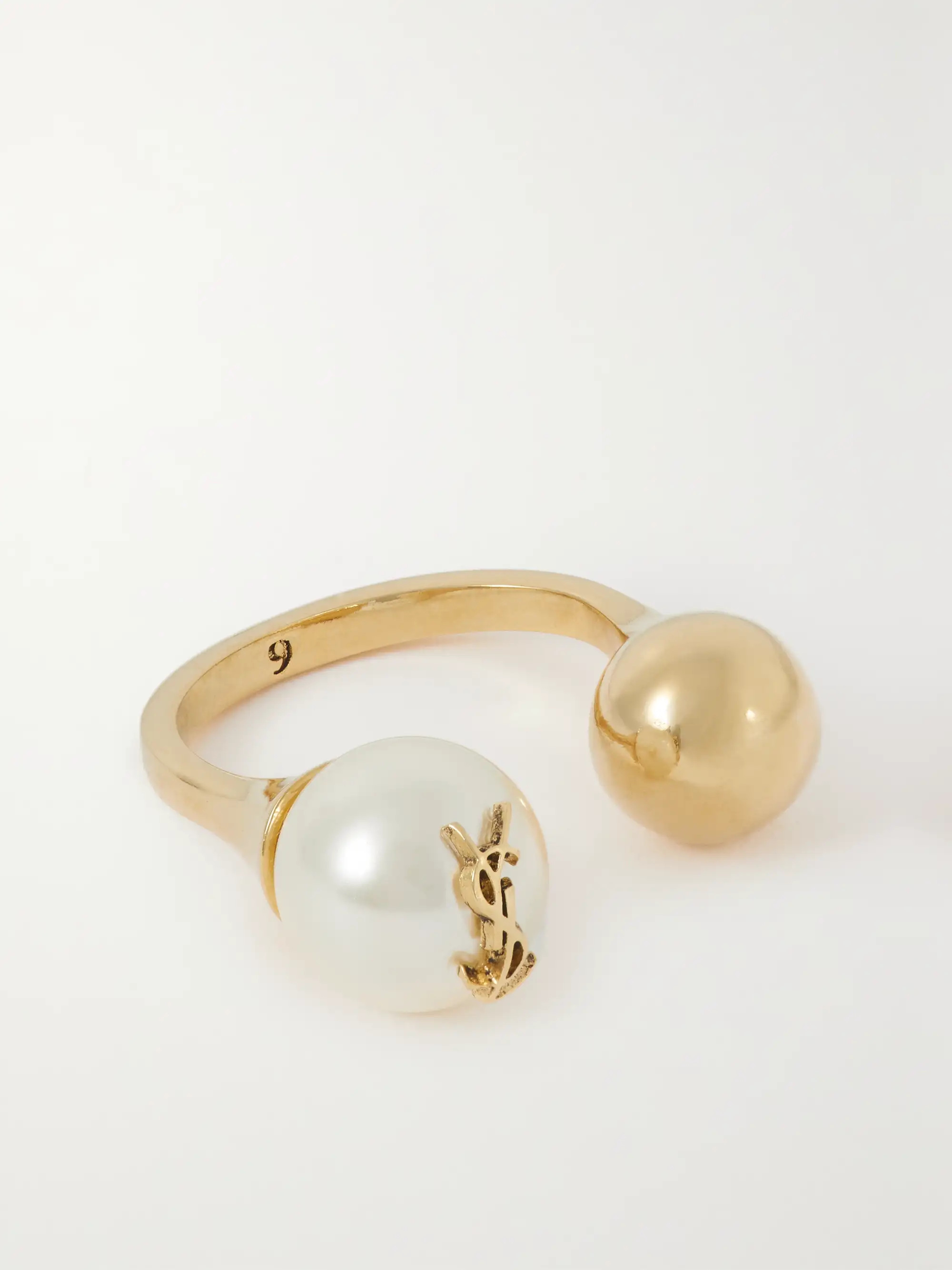 Cassandre gold-tone faux pearl ring | NET-A-PORTER (US)