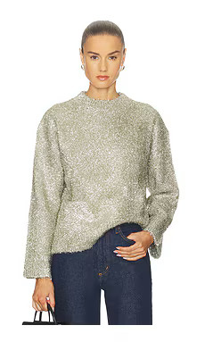 SIMONMILLER Cher Tinsel Knit Sweater in Satellite Silver from Revolve.com | Revolve Clothing (Global)