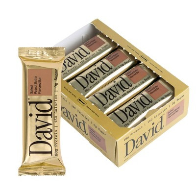 David Protein Gold Salted Peanut Butter High Protein Bars - 28g Protein - 12ct: Ready to Eat, Creamy Consistency, Milk & Egg Protein | Target